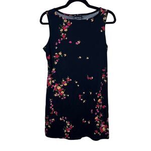 Denial Y2K Black Floral Rose Print Sleeveless Mini Dress Medium